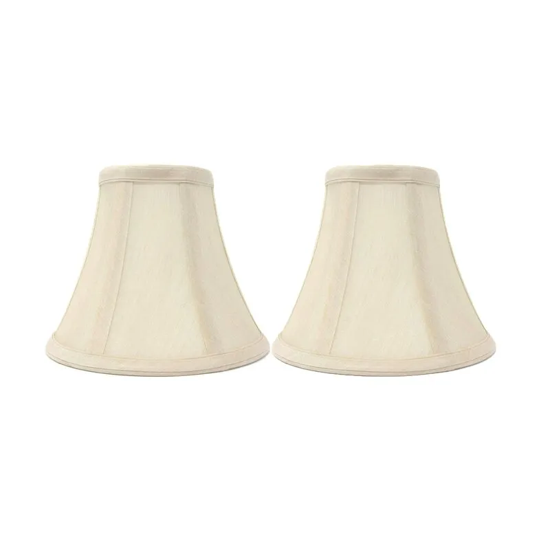 New in package! Mercer41 Silk/Shantung Bell Lamp Shade ( Clip On ) (Set of 2) in Cream! Retails $50 