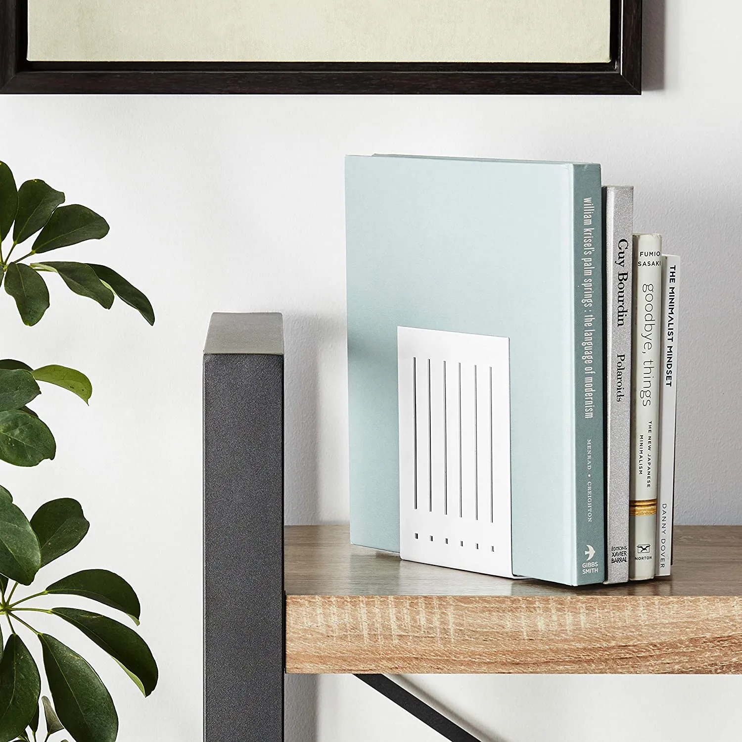 New Spectrum Rectangle Bookends, White, 1-Pair