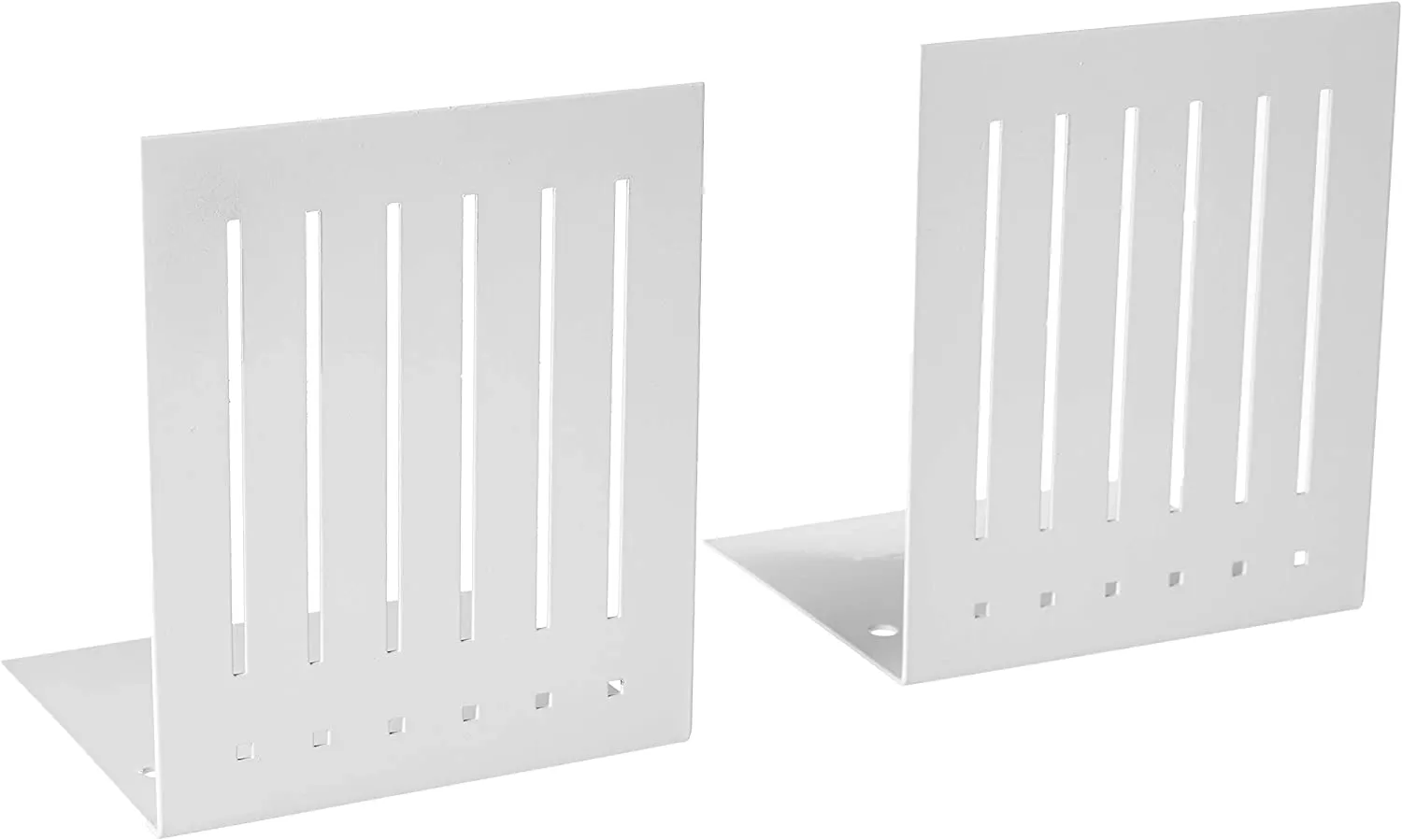 New Spectrum Rectangle Bookends, White, 1-Pair