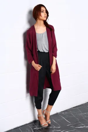 Night Dance Long Coat In Red
