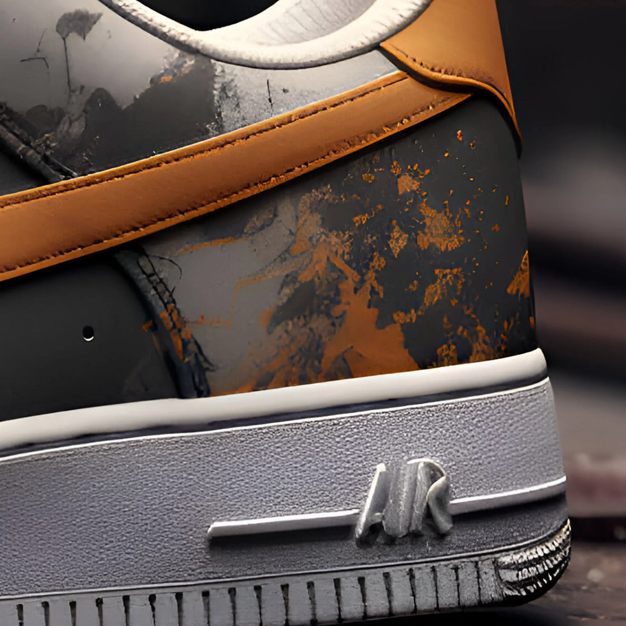 Nike Air Force 1 Custom Sneakers | Dystopian Grey