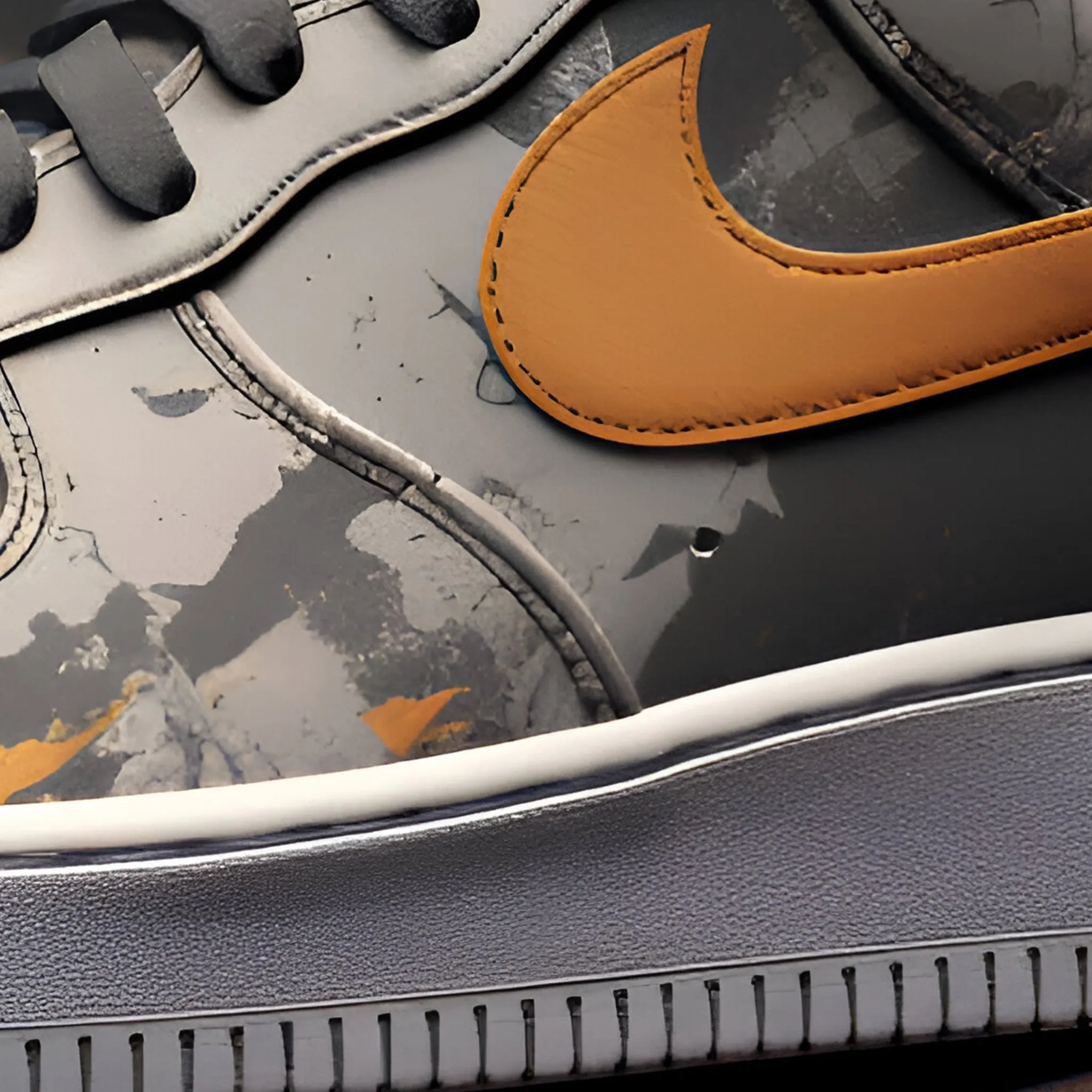 Nike Air Force 1 Custom Sneakers | Dystopian Grey