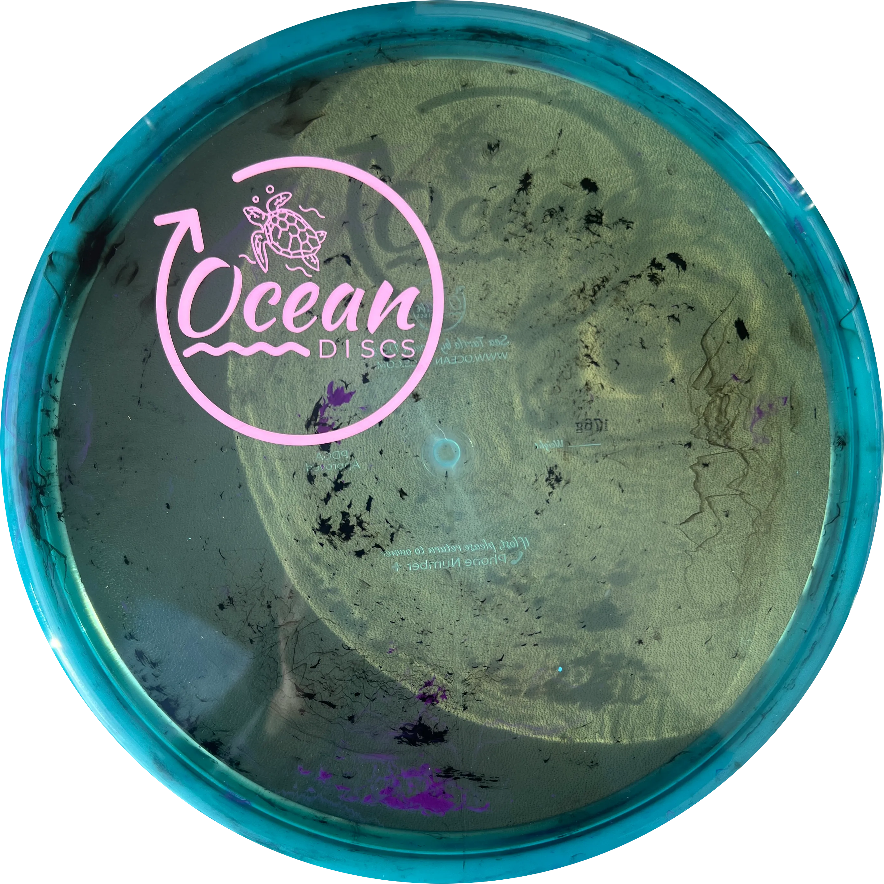 Ocean Discs Swirly Pacific Sea Turtle - Logo Stamp