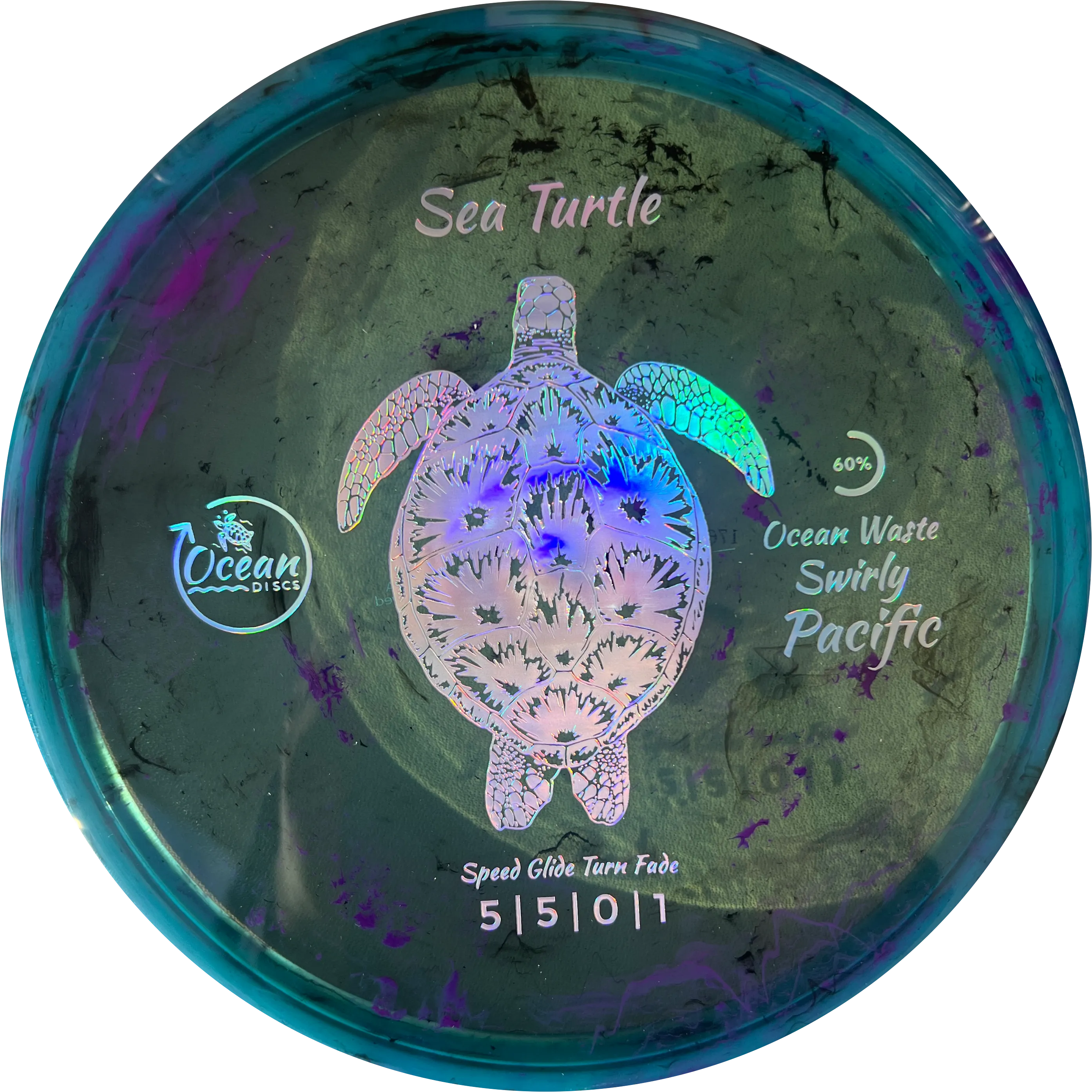 Ocean Discs Swirly Pacific Sea Turtle