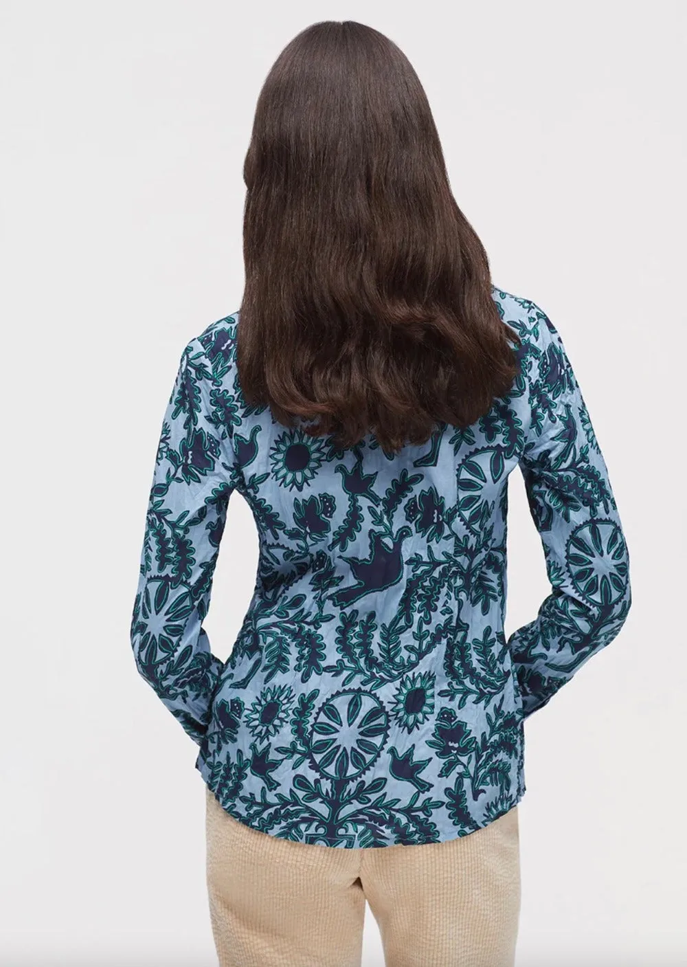 Paloma Folkish Print Basic Shirt Light Blue