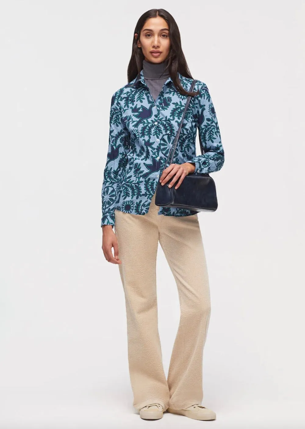 Paloma Folkish Print Basic Shirt Light Blue