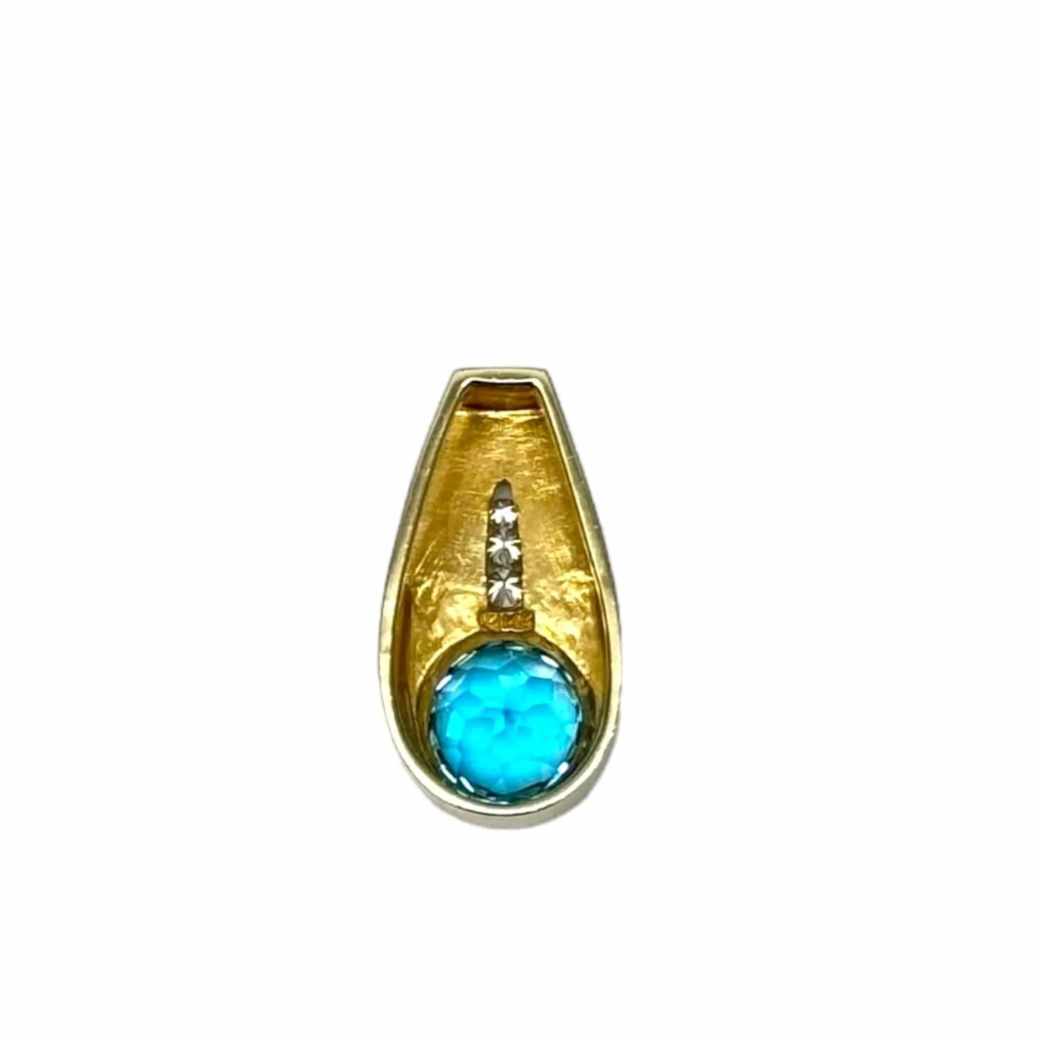 PENDANT 14K Yellow Gold with 4K Topaz Stone & Diamonds
