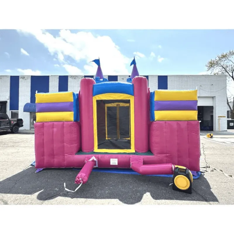 Pink Bounce House Dual Lane Dura-Lite Combo Castle