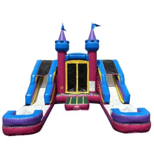 Pink Bounce House Dual Lane Dura-Lite Combo Castle