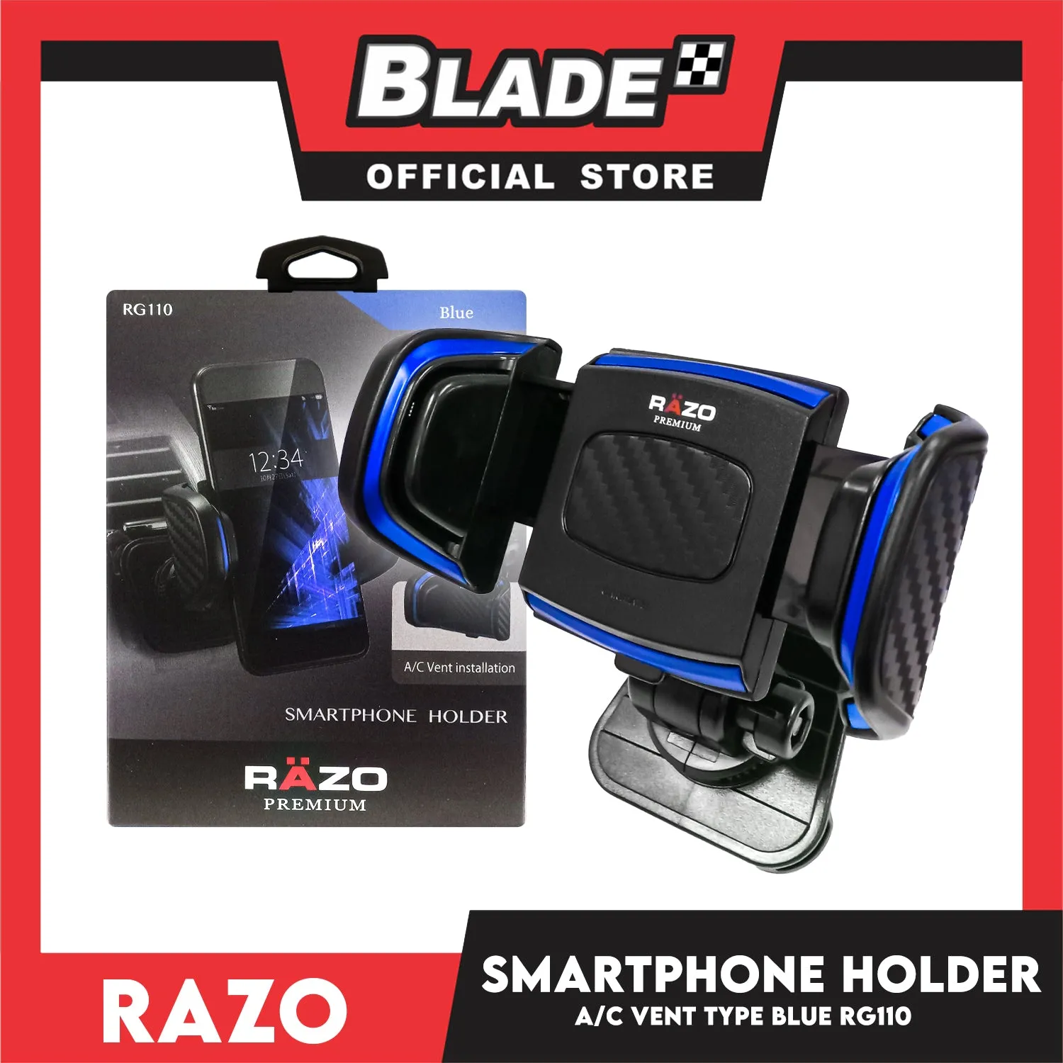 Razo Smartphone Holder A/C Vent Type Black RG110
