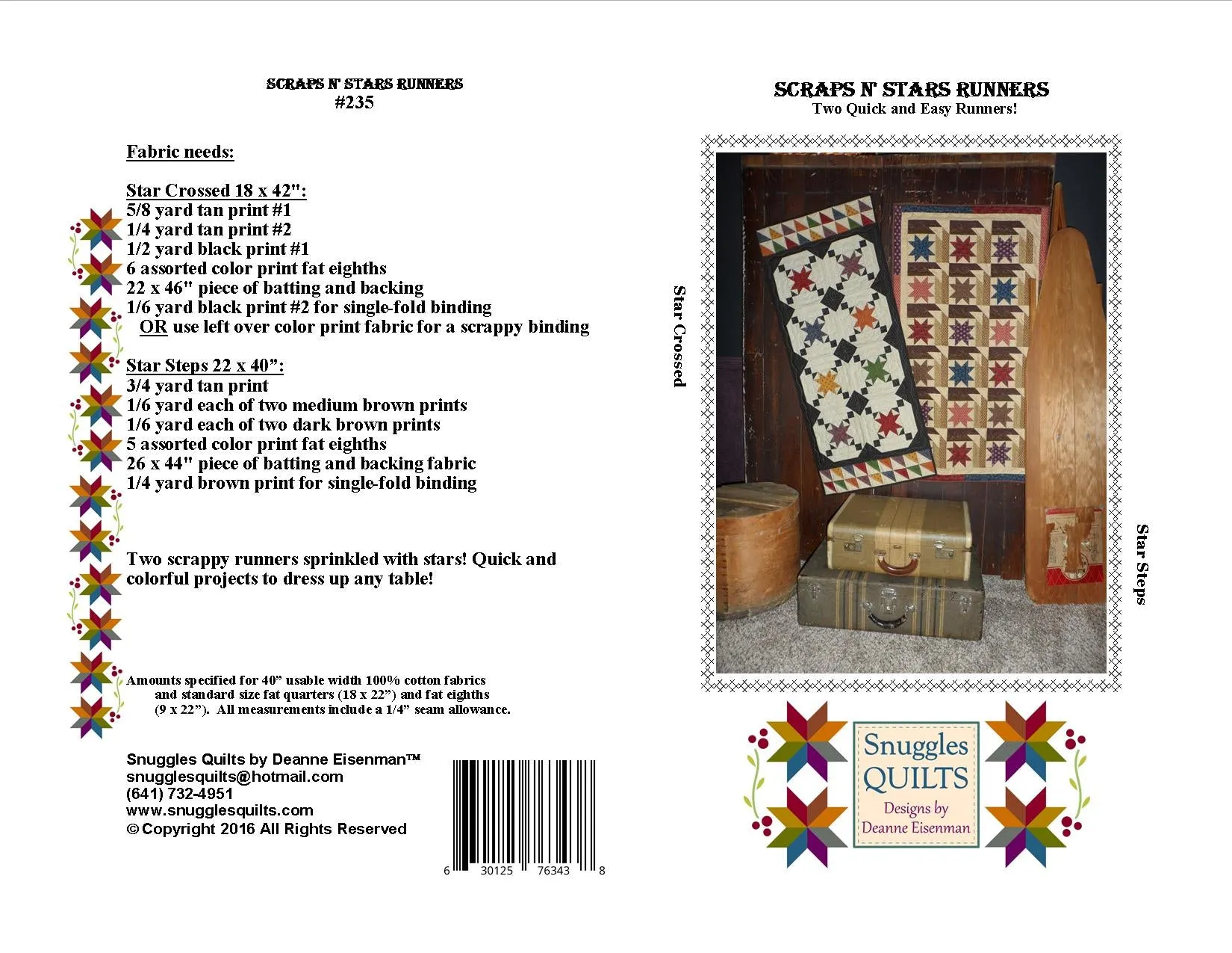Scraps n' Stars Runners Quilt Pattern