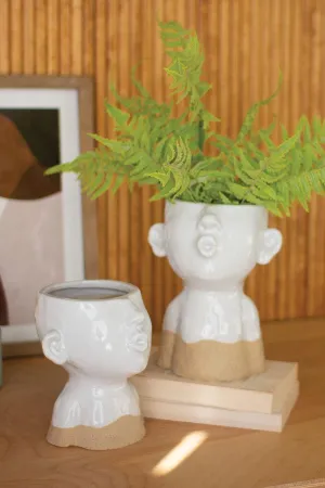 Set of 2 Ceramic Smooching Planters