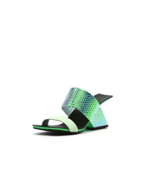 Signature Open-Heel Leather Slide Sandal - Green