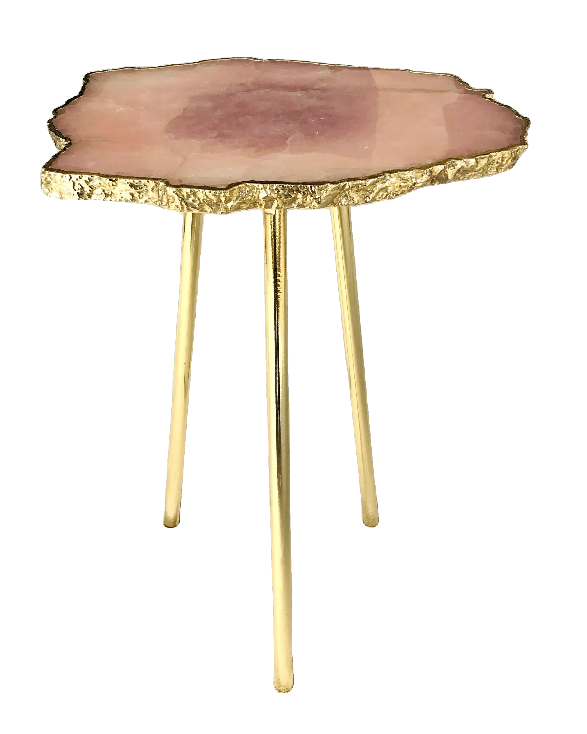 Small Rose Quartz Agate Organic Edge Accent Table