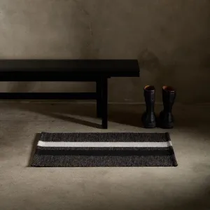 Striped Entry Mat - Pearl Grey/Black