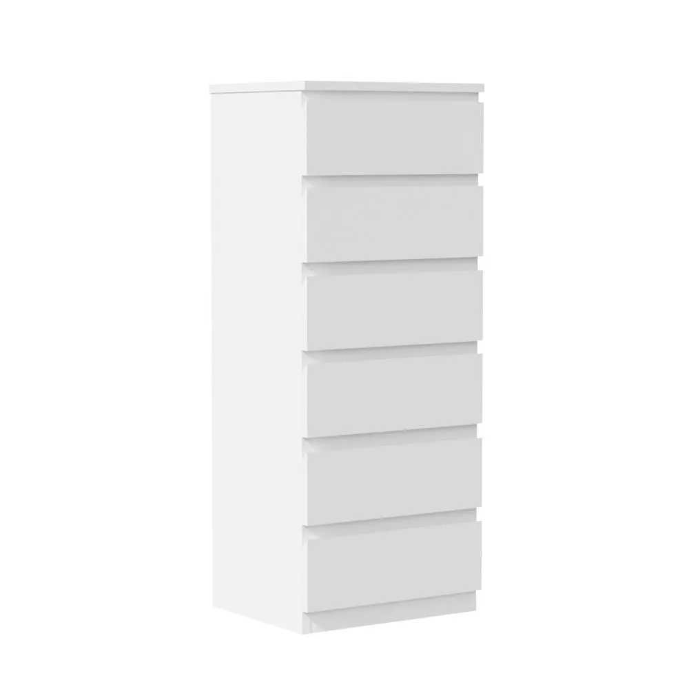 TEE 6 Chest of Drawers Lowboy Handle-Free White