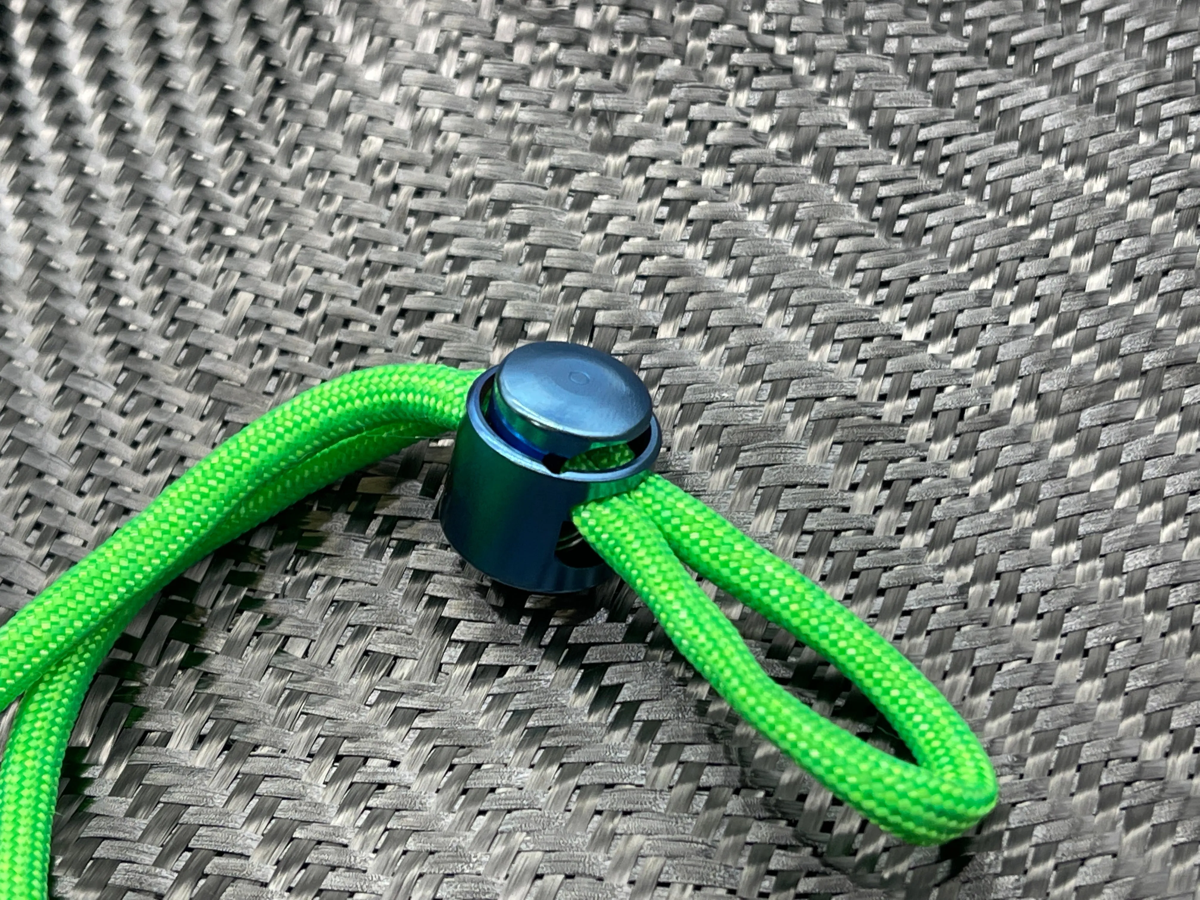 Titanium Double Cord Lock -  Blue Anodized