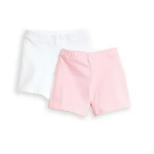 Tumble Short Set -- White & Pink