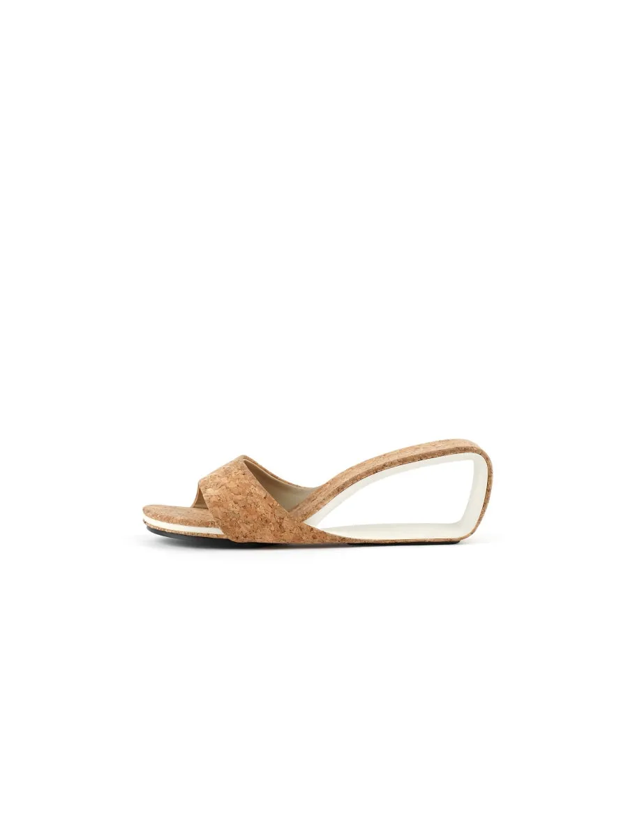 Twisted Upper Heel Genuine Leather Sawdust Slide