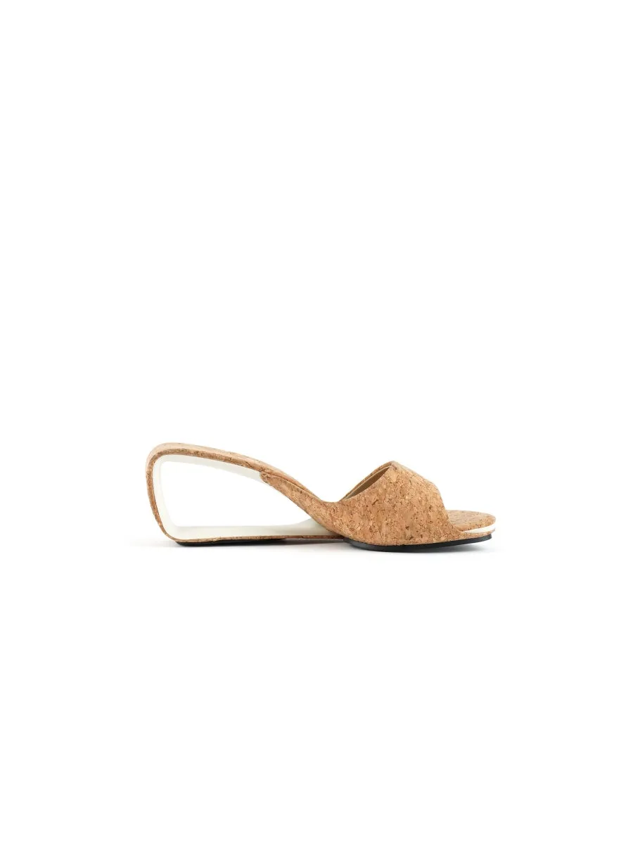 Twisted Upper Heel Genuine Leather Sawdust Slide