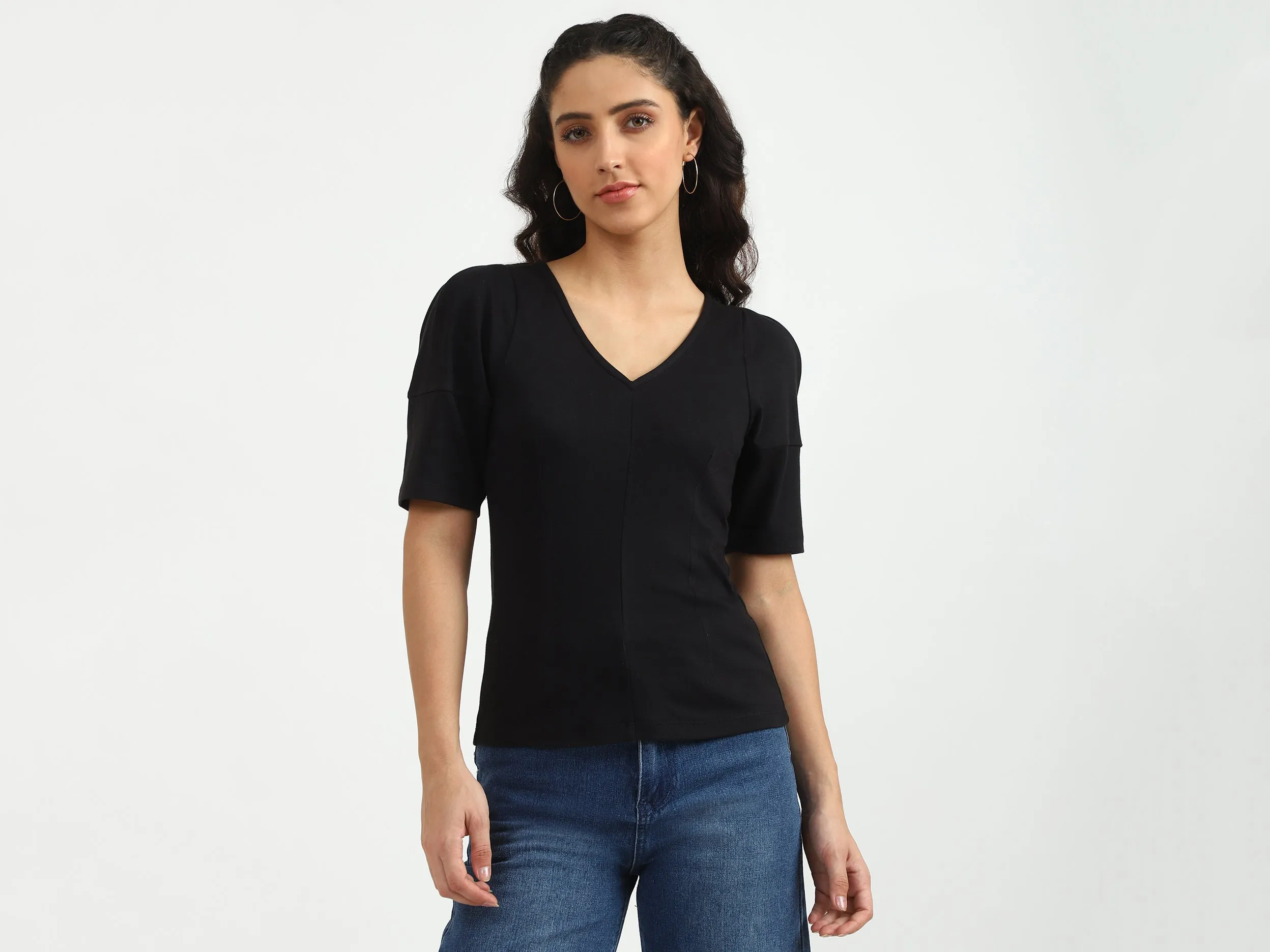 V-Neck Solid Top