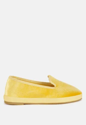 Velvet Round Toe Slip-On Sneakers By RUW