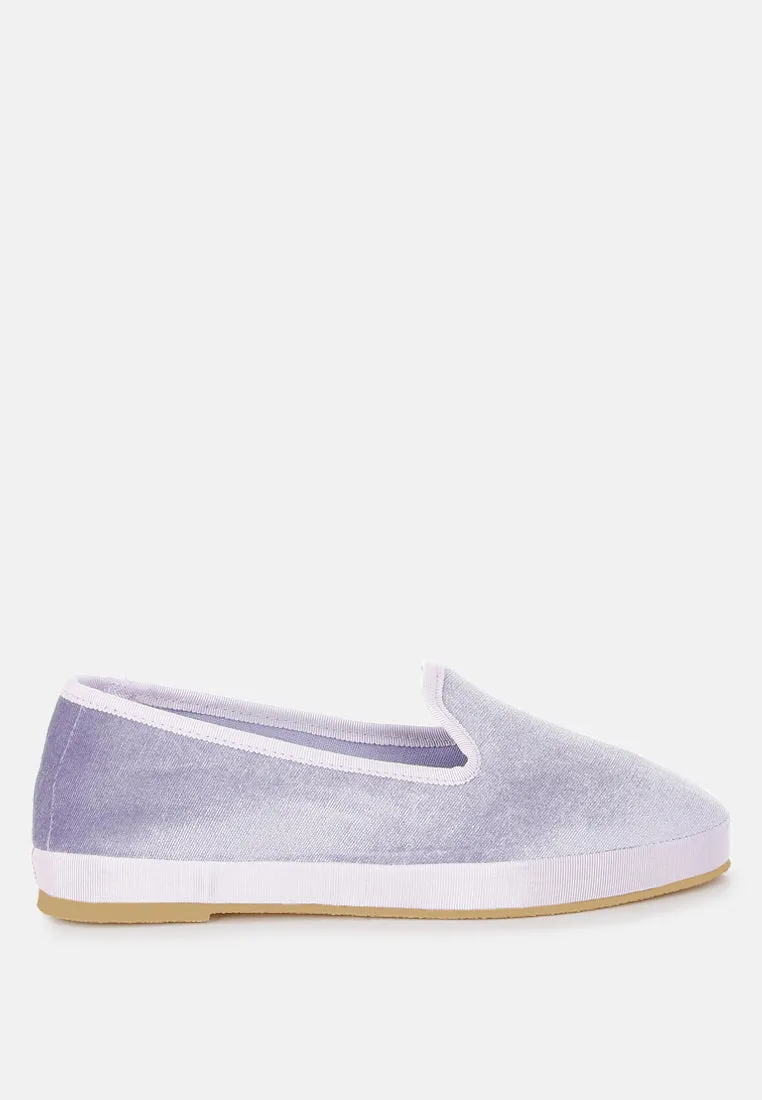Velvet Round Toe Slip-On Sneakers By RUW