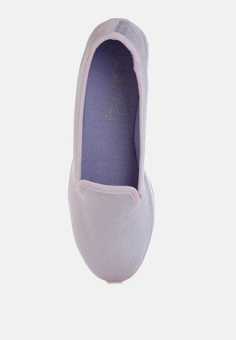 Velvet Round Toe Slip-On Sneakers By RUW