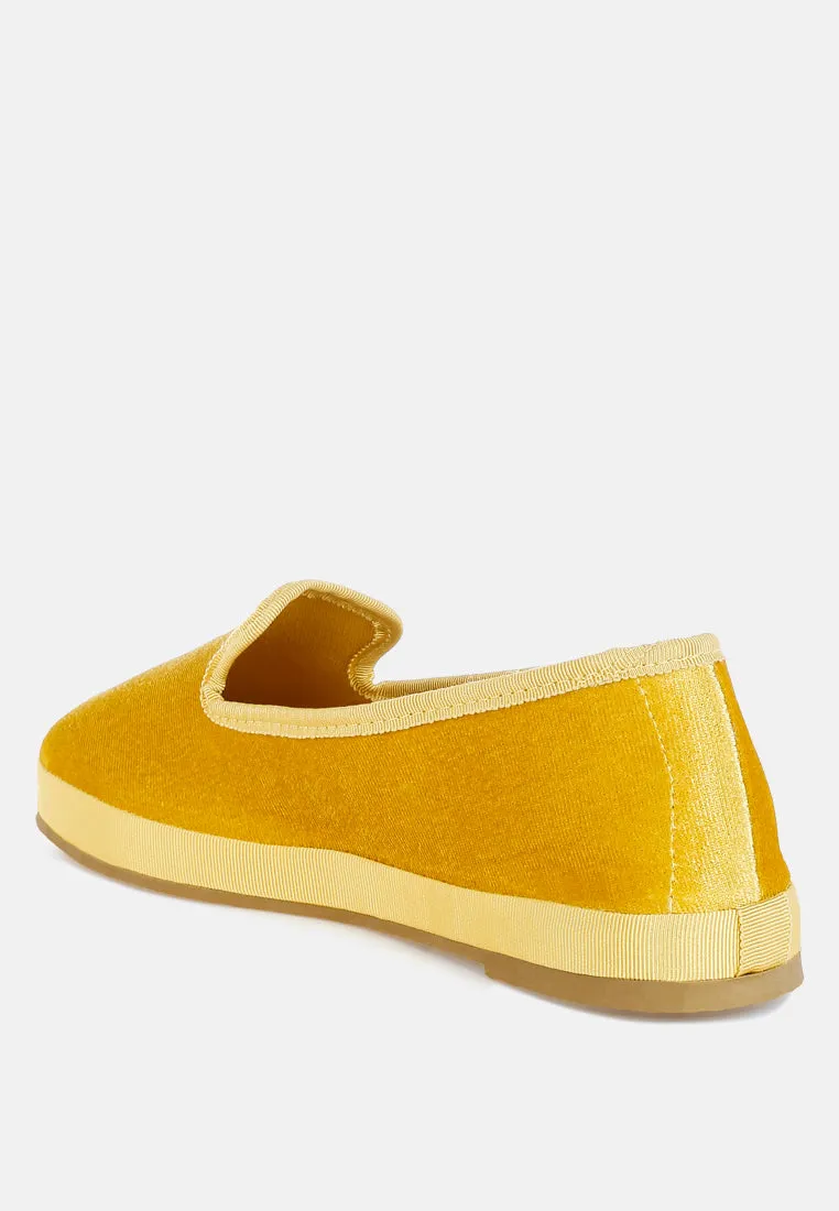 Velvet Round Toe Slip-On Sneakers By RUW