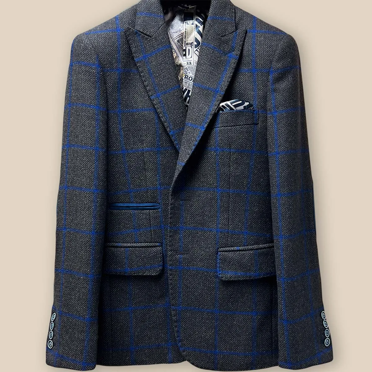 Westwood Hart Brown with Royal Blue Windowpane Sportcoat