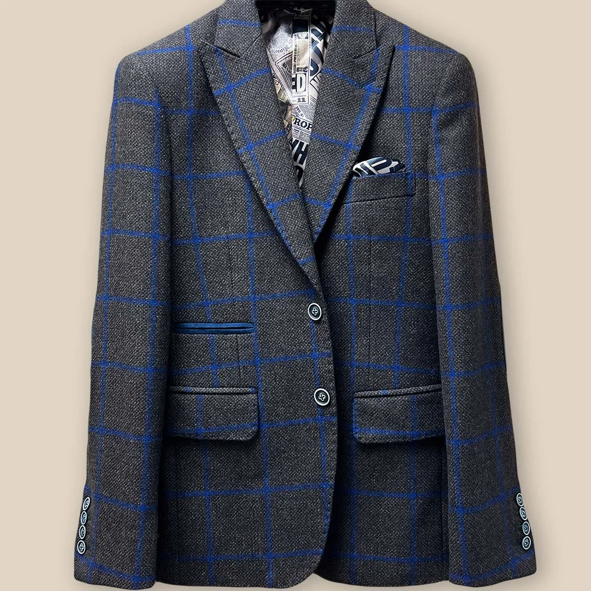 Westwood Hart Brown with Royal Blue Windowpane Sportcoat
