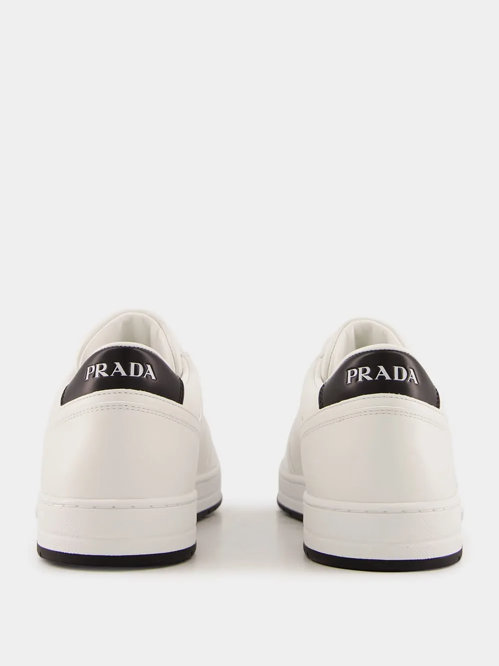 White and Black Downtown Leather Sneakers