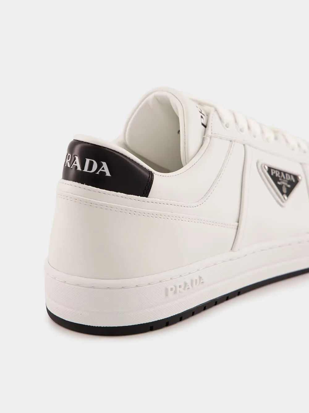 White and Black Downtown Leather Sneakers