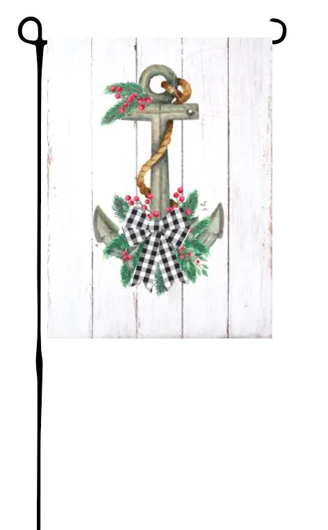 Winter Anchor Garden Flag