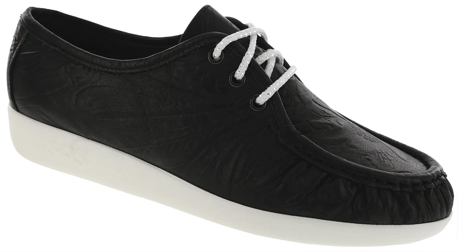 Women's Siesta Lace Up Loafer in Black Larse