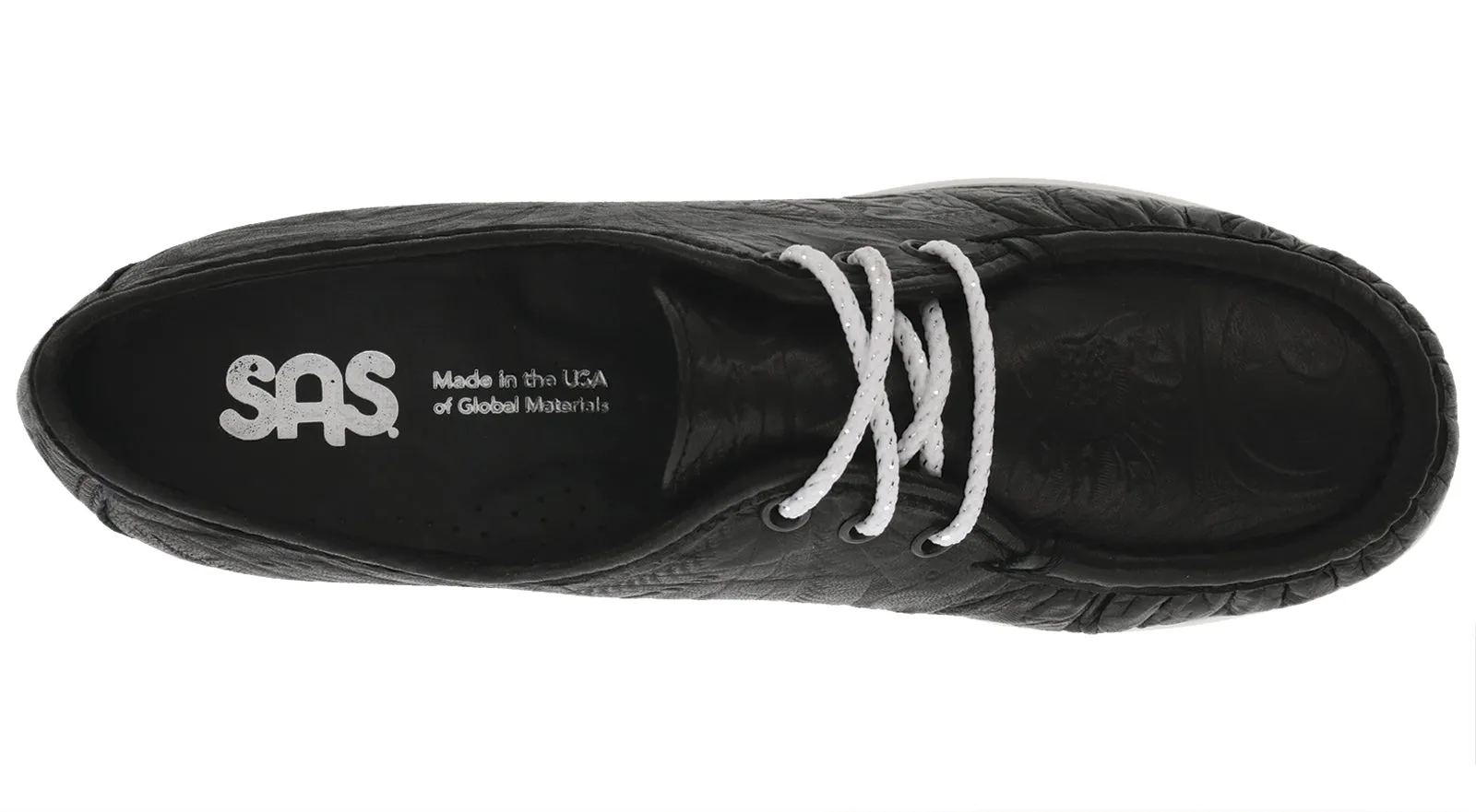 Women's Siesta Lace Up Loafer in Black Larse