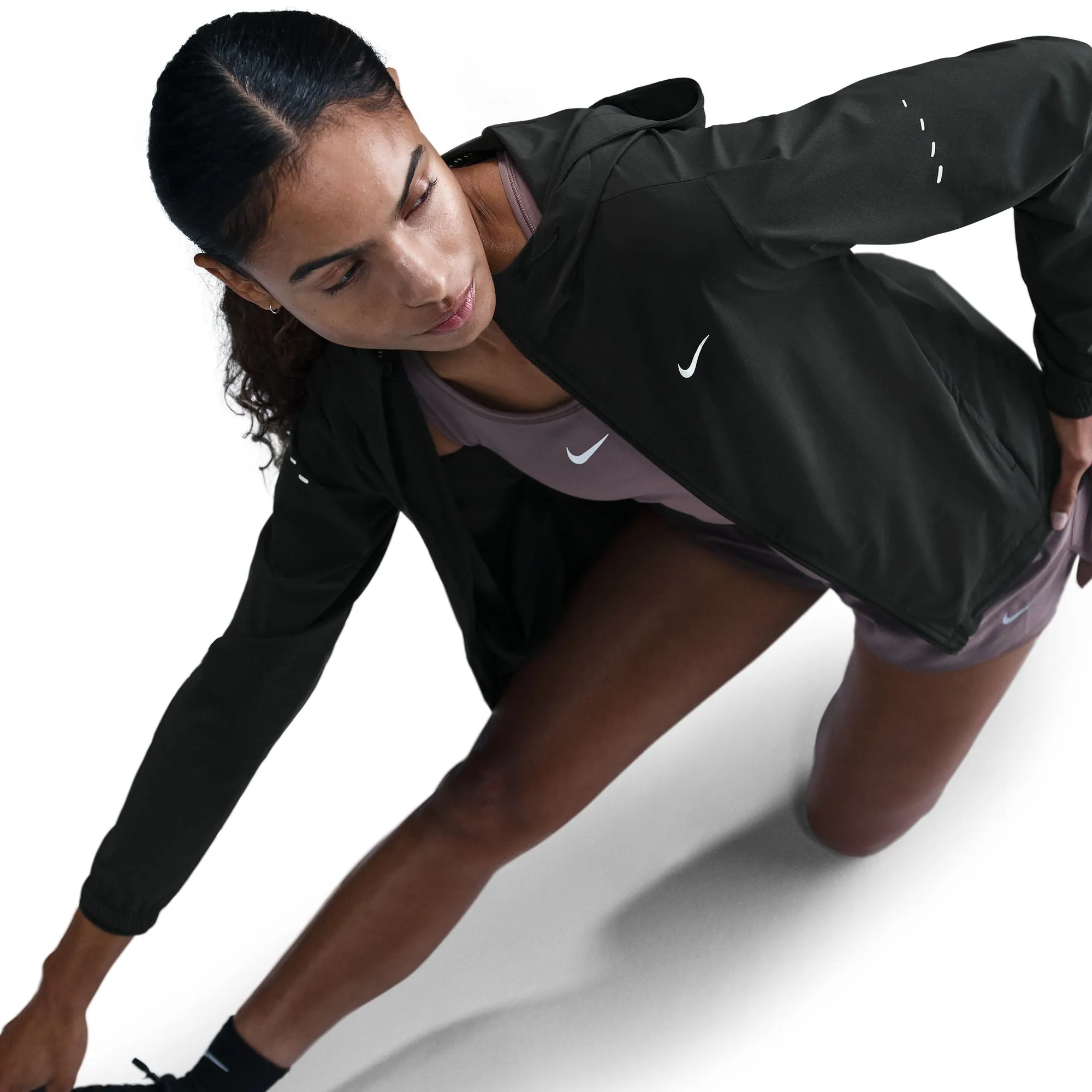 Women's Swift Repel Packable Running Jacket (010 - Black/Reflective Silver)