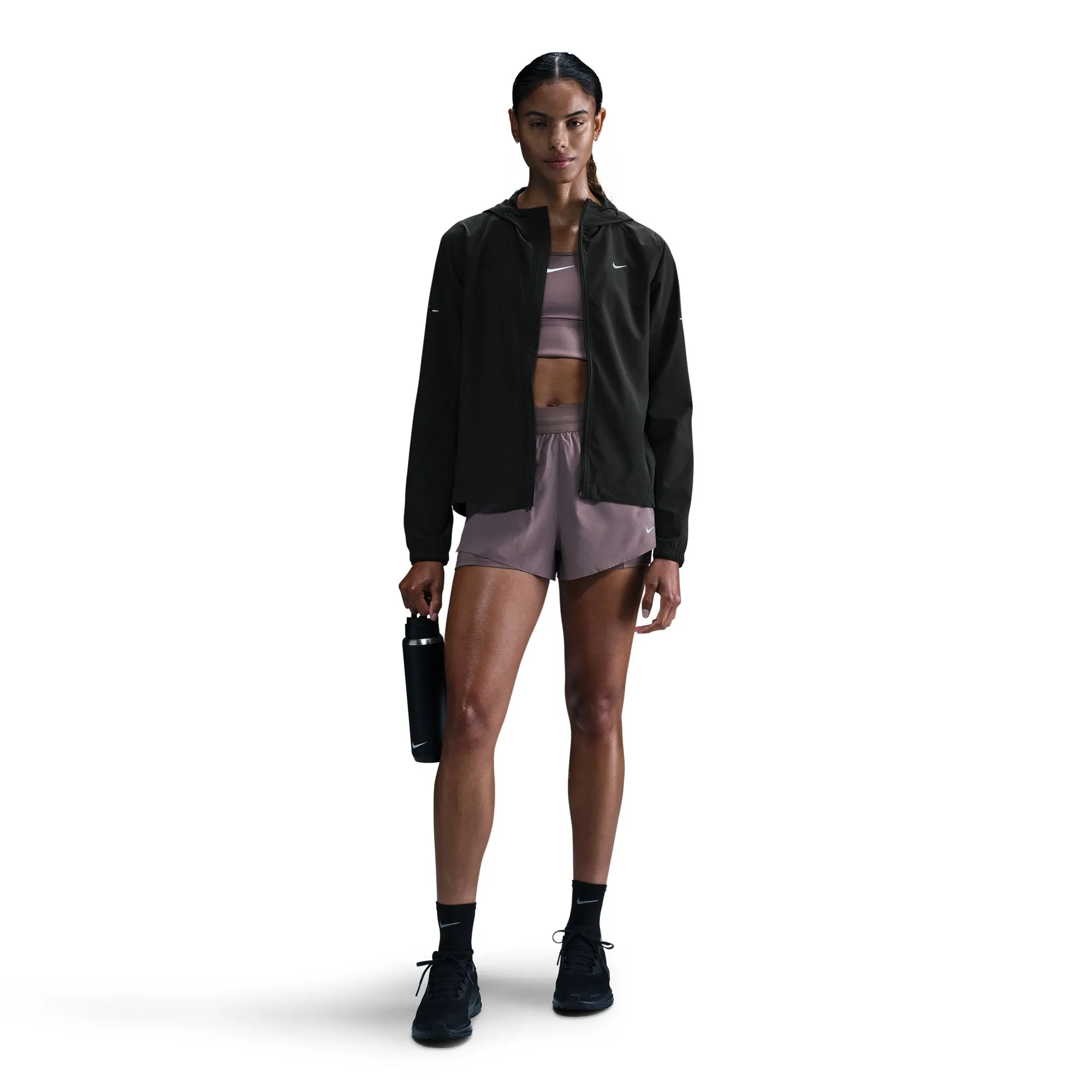 Women's Swift Repel Packable Running Jacket (010 - Black/Reflective Silver)