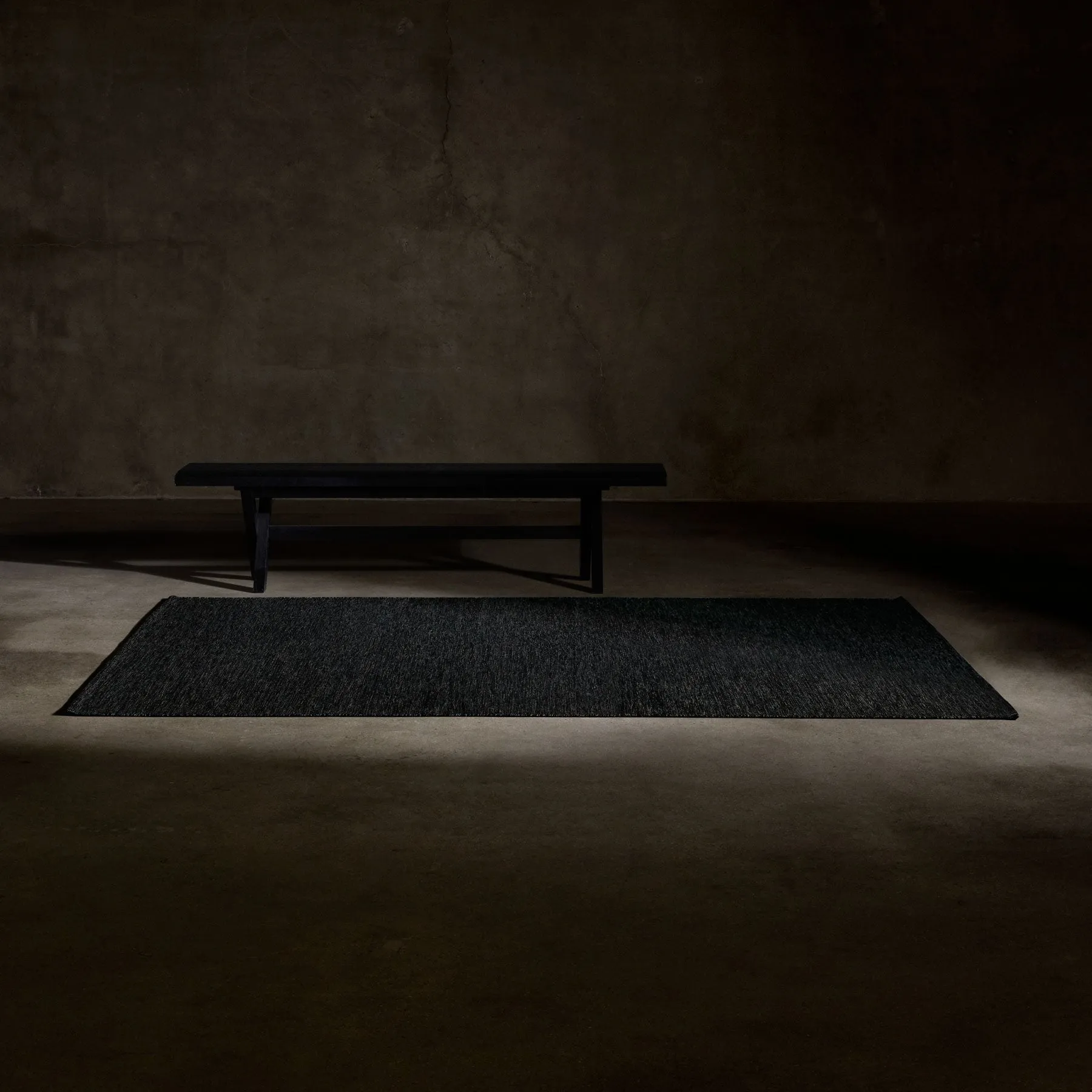 Wool Area Rug - Black Melange