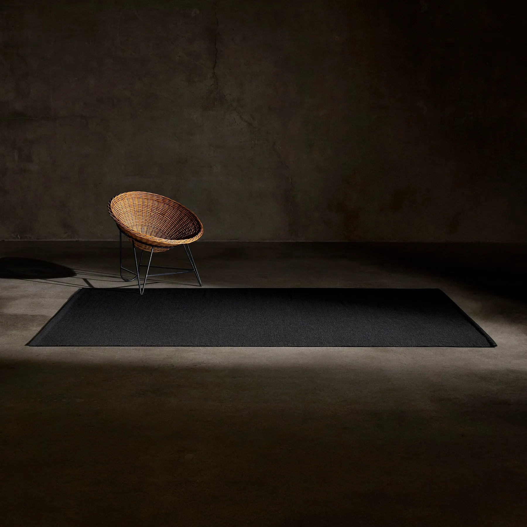 Wool Area Rug - Black