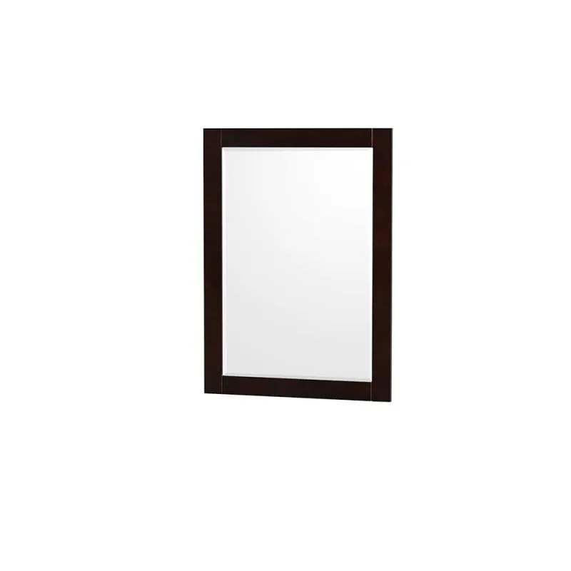 Wyndham Collection Natalie 48 in. Single Bathroom Vanity in Espresso, White Porcelain Countertop, Integrated Sink, and 24 in. Mirror WCS211148SESWPINTM24