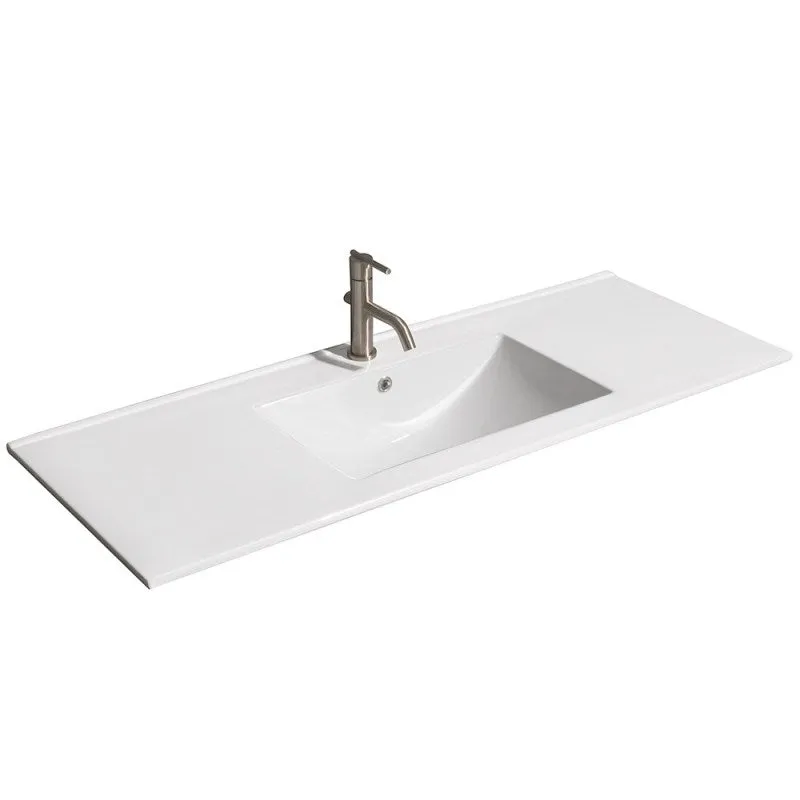 Wyndham Collection Natalie 48 in. Single Bathroom Vanity in White, White Porcelain Countertop, Integrated Sink, and 24 in. Mirror WCS211148SWHWPINTM24
