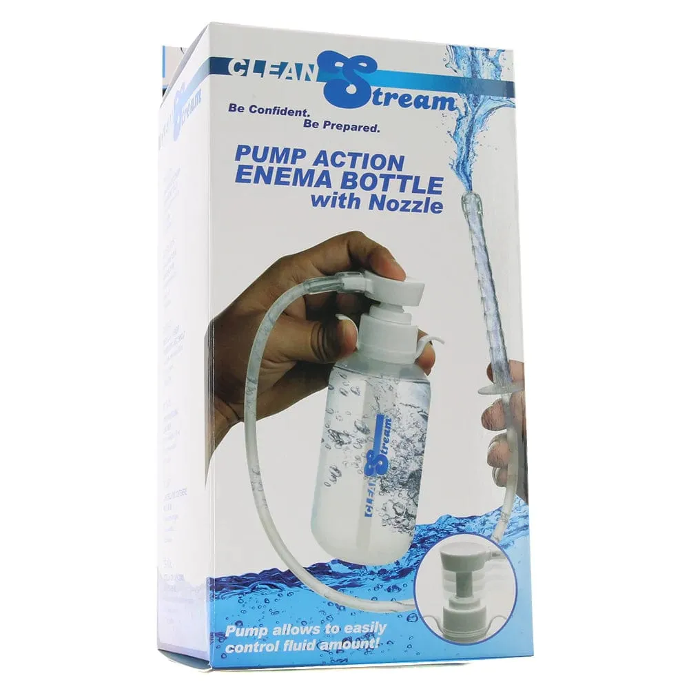 XR Brands Clean Stream Pump Action Enema Bottle with Nozzle