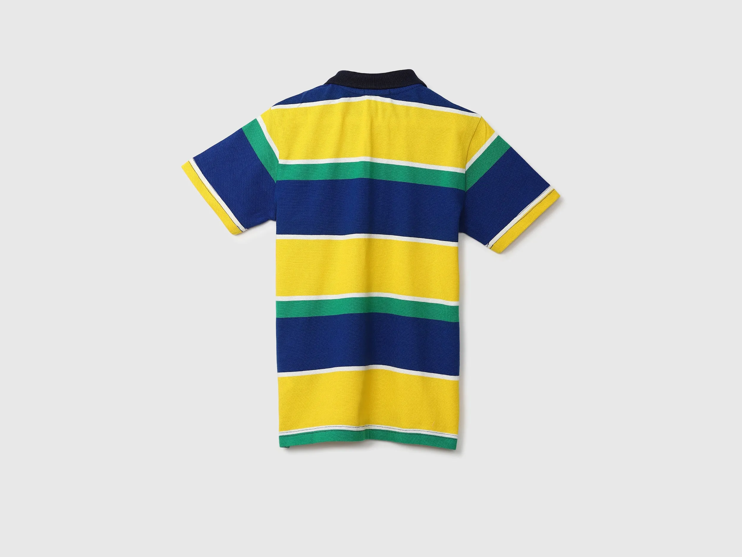 Yellow And Green Striped Polo T-Shirt